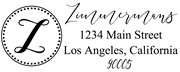 Solid Line and Dot Border Letter Z Monogram Stamp Sample